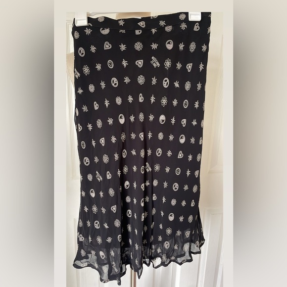 Moschino Dresses & Skirts - 90’s Vintage Moschino Jeans-Black and Printed Flowing Midi Skirt